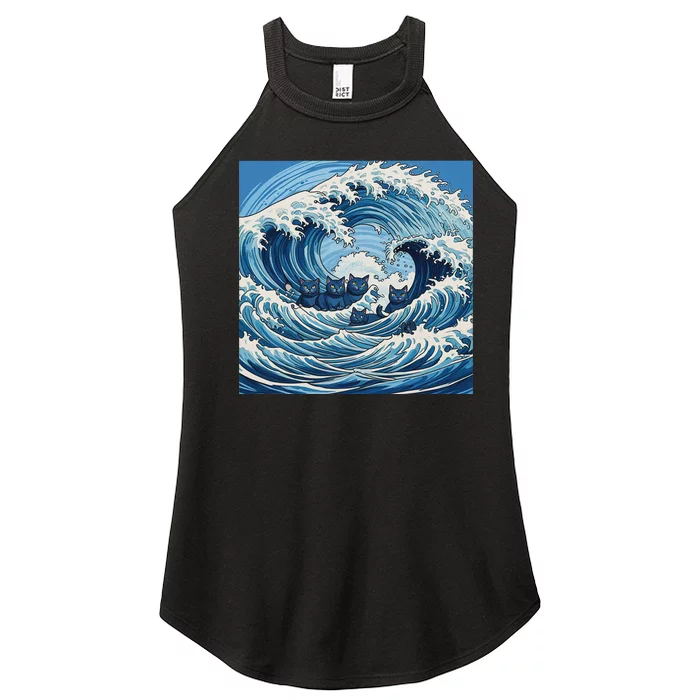 Wave Of Blue Cats Women’s Perfect Tri Rocker Tank