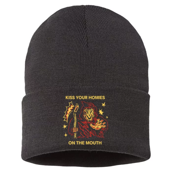 Wizard Of Barge Kiss Your Homies On The Mouth Sustainable Knit Beanie