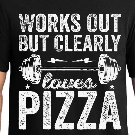 Works Out But Clearly Loves Pizza Tees I Love Pizza Pajama Set