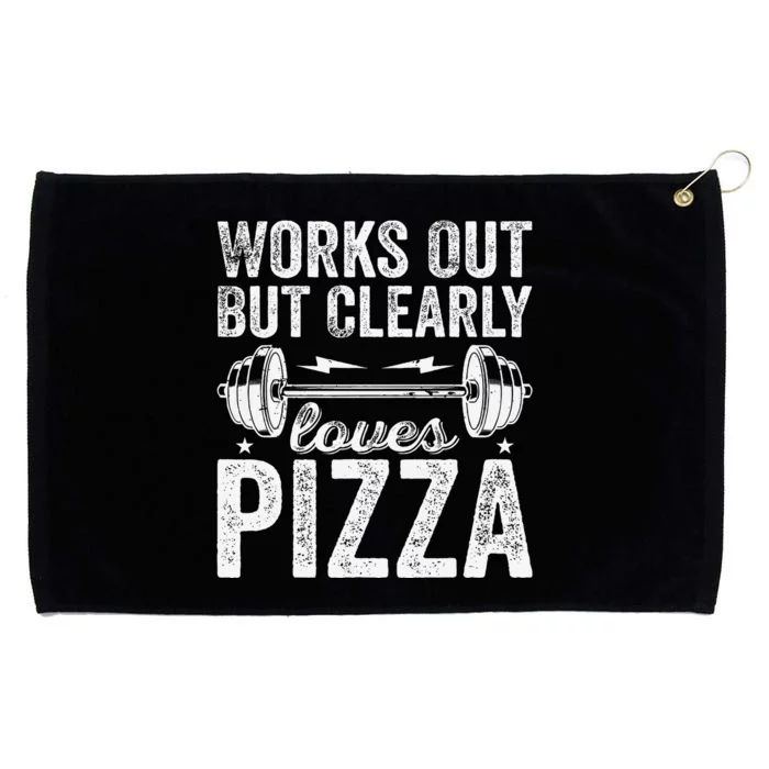 Works Out But Clearly Loves Pizza Tees I Love Pizza Grommeted Golf Towel