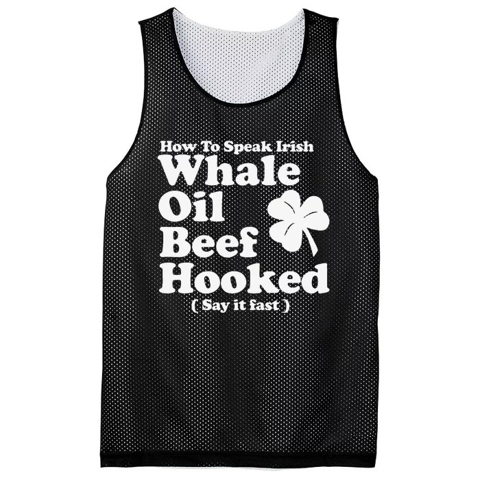 Whale Oil Beef Hooked St Patricks Day Mesh Reversible Basketball Jersey Tank