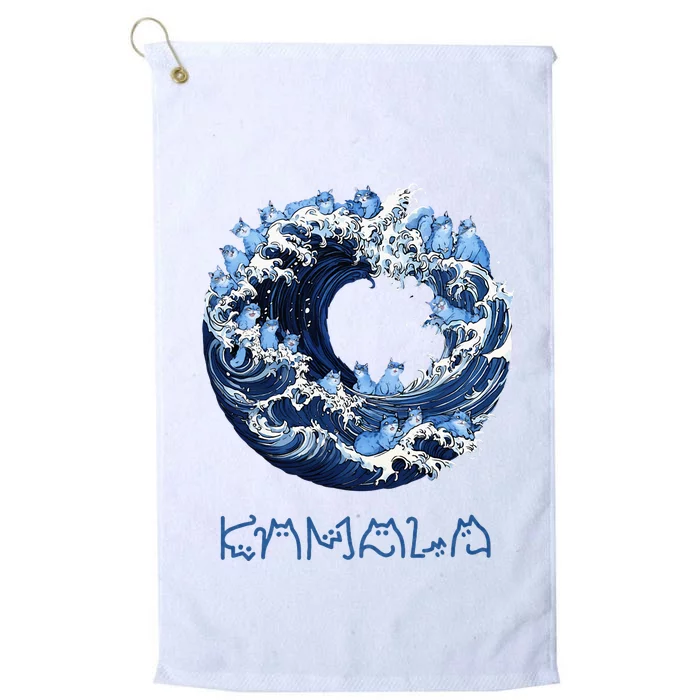 Wave Of Blue Cats For Kama Platinum Collection Golf Towel