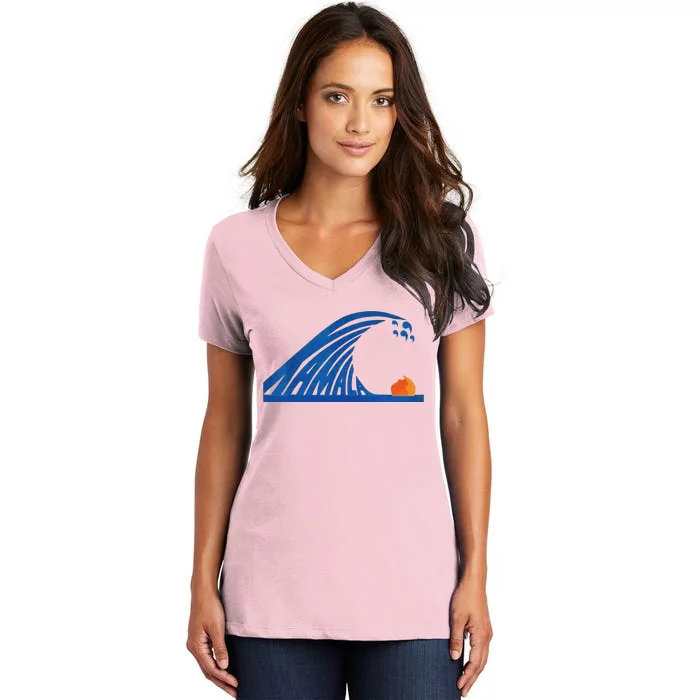 Wave Of Blue Cats For Kamala Women's V-Neck T-Shirt