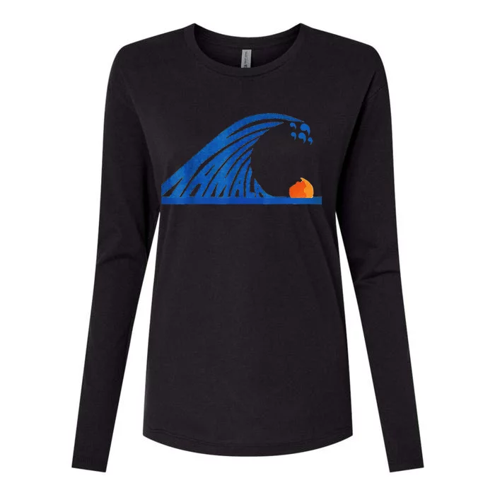 Wave Of Blue Wave Wave Of Blue Cats The Madam Bule Wave Womens Cotton Relaxed Long Sleeve T-Shirt