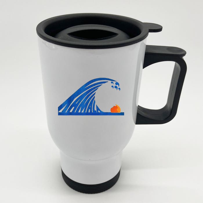 Wave Of Blue Wave Wave Of Blue Cats The Madam Bule Wave Front & Back Stainless Steel Travel Mug