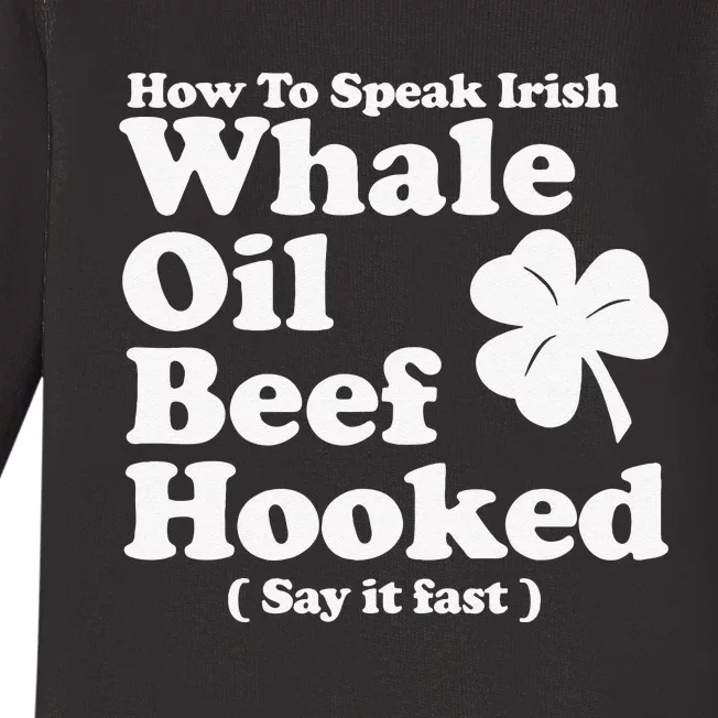 Whale Oil Beef Hooked St Patricks Day Baby Long Sleeve Bodysuit