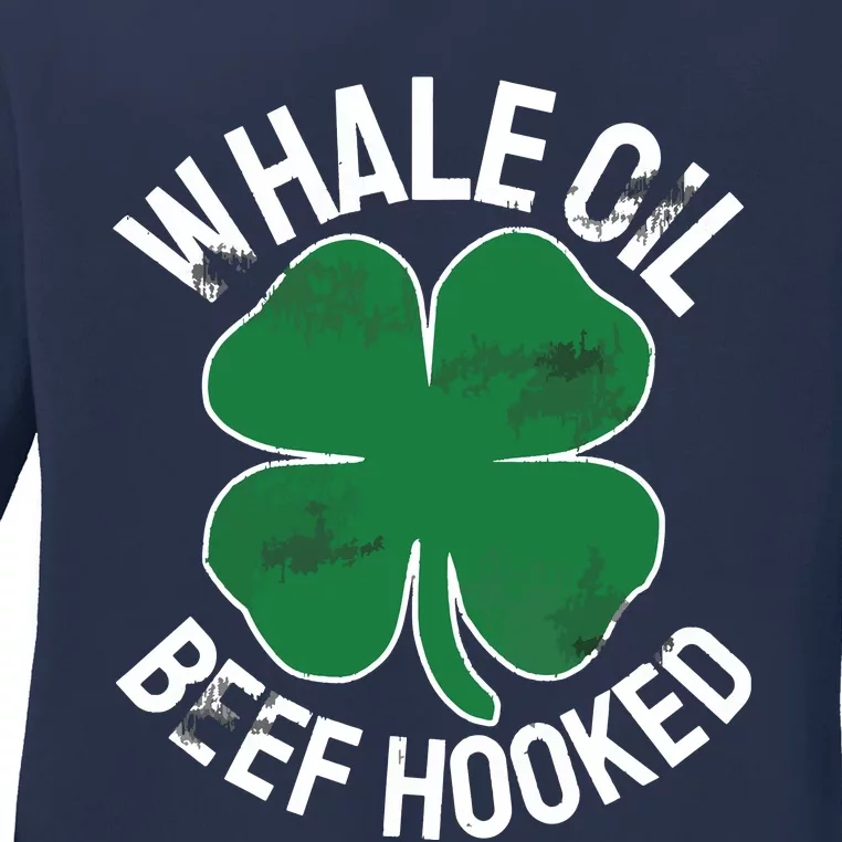 Whale Oil Beef Hooked Gift Speak ST PATRICKS DAY Irish Ladies Long Sleeve Shirt