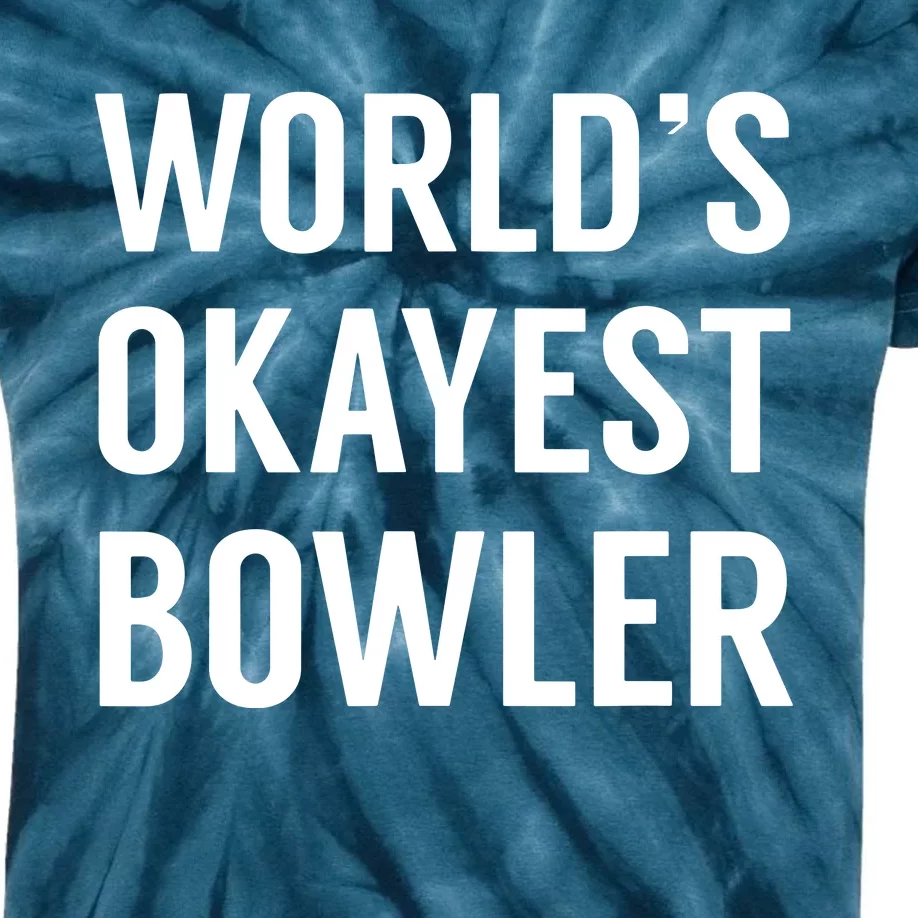 World's Okayest Bowler Funny Bowling Kids Tie-Dye T-Shirt