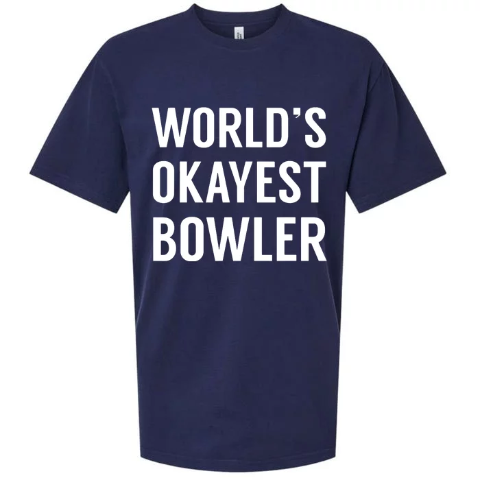 World's Okayest Bowler Funny Bowling Sueded Cloud Jersey T-Shirt