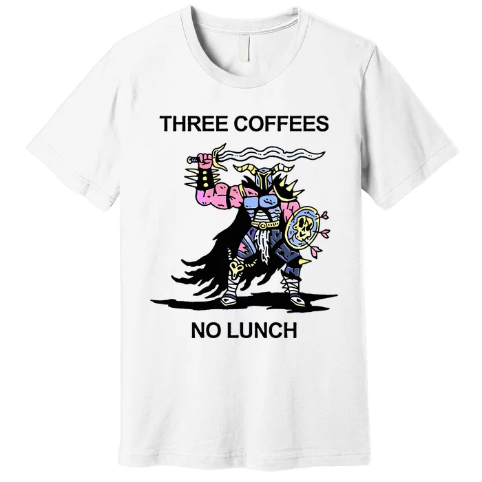 Wizard Of Barge Three Coffees No Lunch Premium T-Shirt