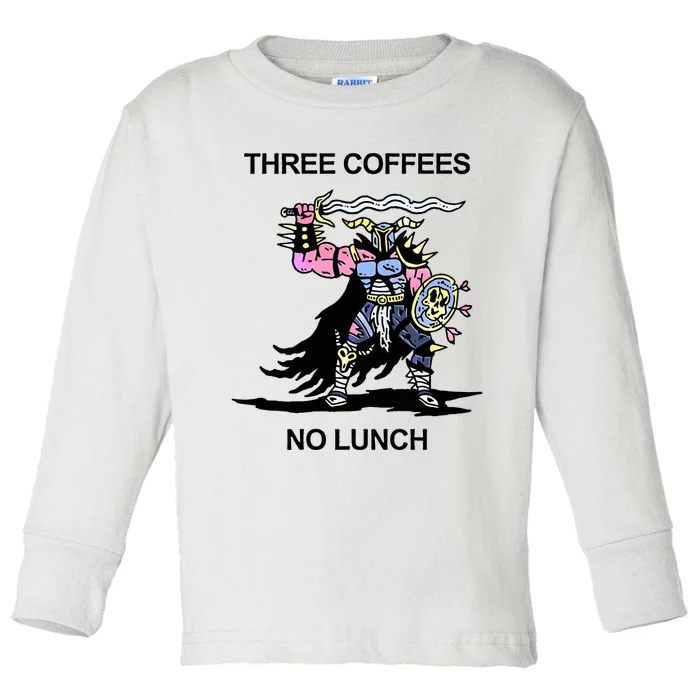 Wizard Of Barge Three Coffees No Lunch Toddler Long Sleeve Shirt