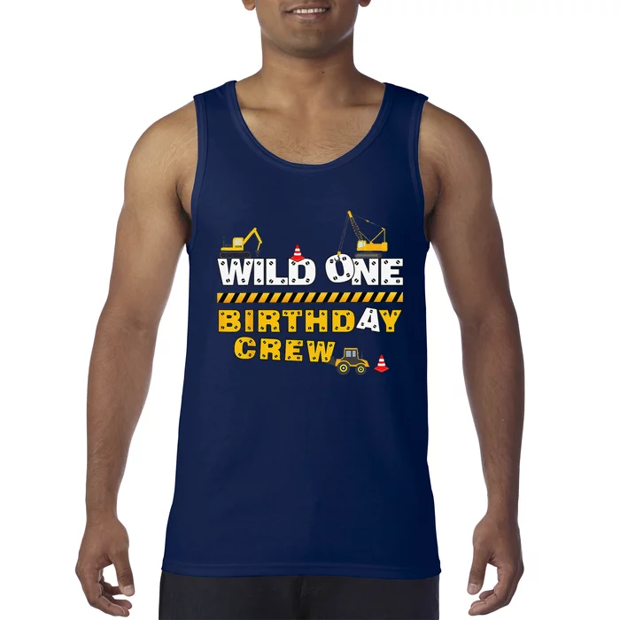 Wild One Birthday Matching Family Construction Theme Tank Top