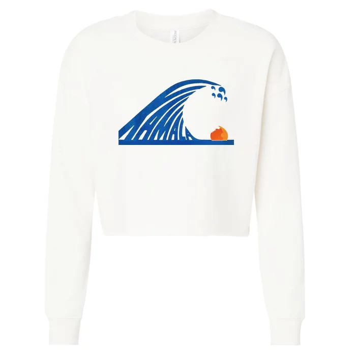 Wave Of Blue Cats For Kamala Funny Trump For Ladies For Guy Cropped Pullover Crew