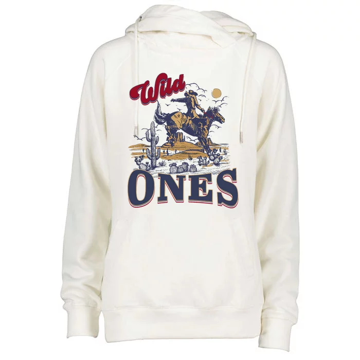 Wild Ones Cowboy Western Country Womens Funnel Neck Pullover Hood