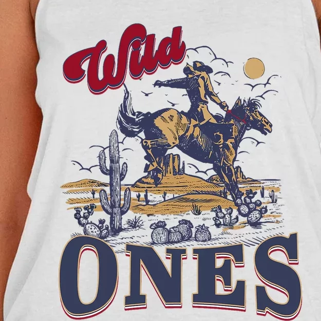 Wild Ones Cowboy Western Country Women's Knotted Racerback Tank