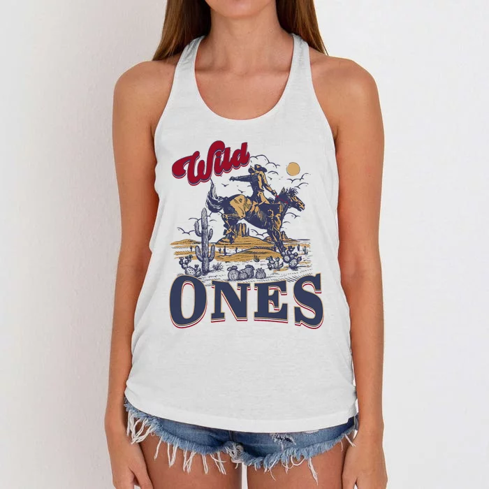 Wild Ones Cowboy Western Country Women's Knotted Racerback Tank