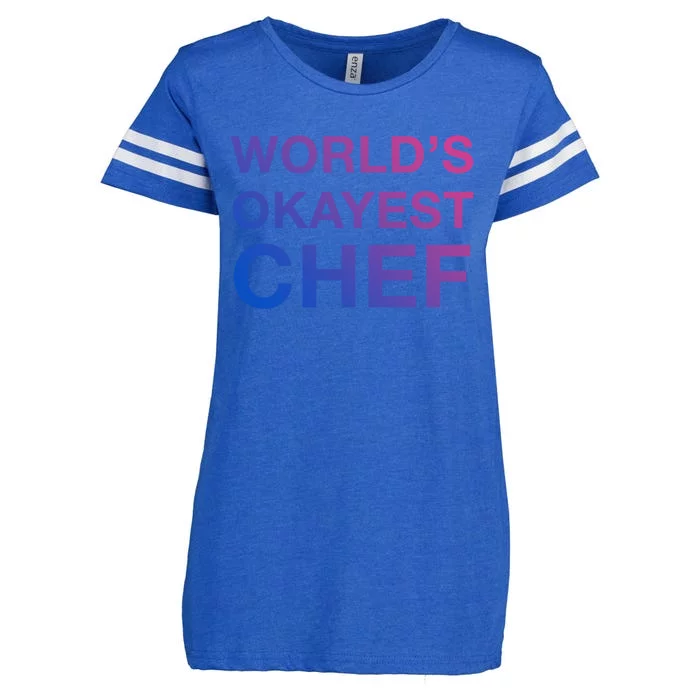 Worlds Okayest Chef Cute Gift Enza Ladies Jersey Football T-Shirt