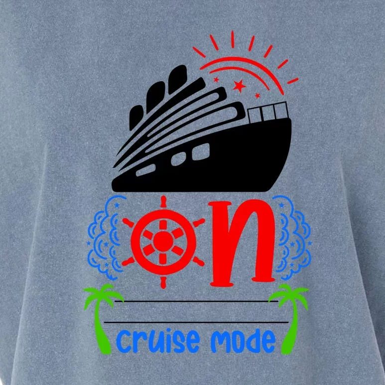 Womens On Cruise Mode Cruise Vacation Family Trendy Gift Garment-Dyed Women's Muscle Tee