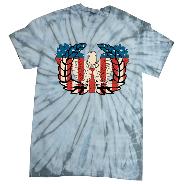 Warrant Officer Corps Eagle Rising Retro Flag Tie-Dye T-Shirt