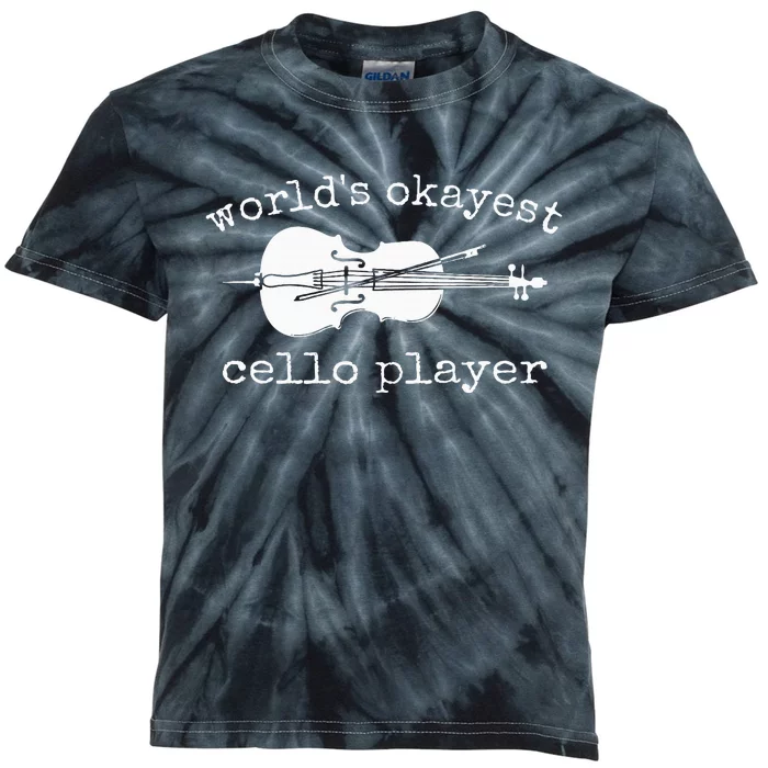 WorldS Okayest Cello Player Funny Cello Funny Cellist Kids Tie-Dye T-Shirt