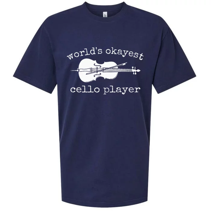 WorldS Okayest Cello Player Funny Cello Funny Cellist Sueded Cloud Jersey T-Shirt