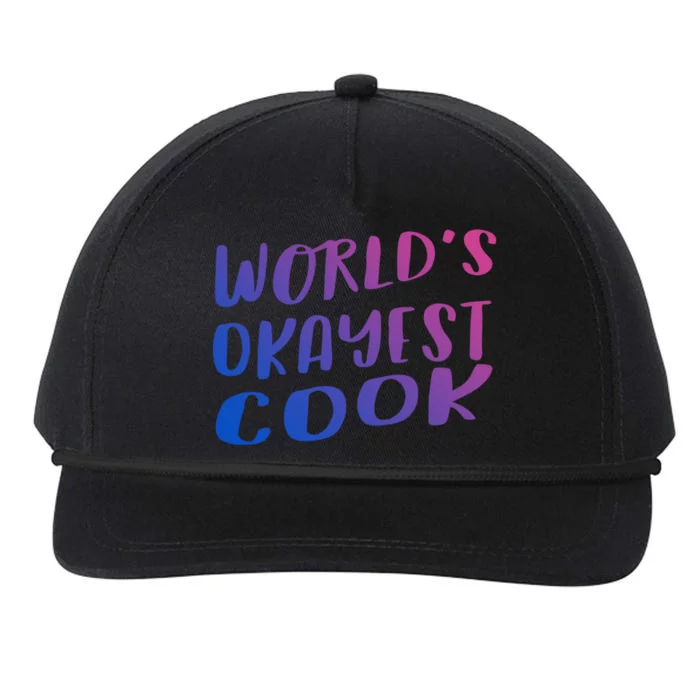 Worlds Okayest Cook Funny Kitchen Chef Cool Gift Snapback Five-Panel Rope Hat