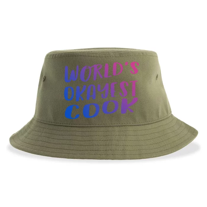 Worlds Okayest Cook Funny Kitchen Chef Cool Gift Sustainable Bucket Hat