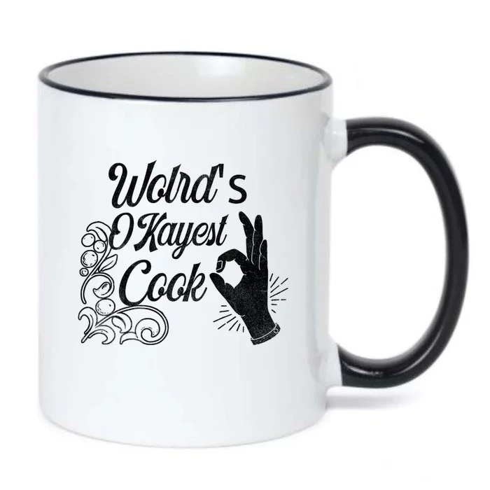 Worlds Okayest Cook Funny Sarcastic Gift For Chefs Funny Gift Black Color Changing Mug