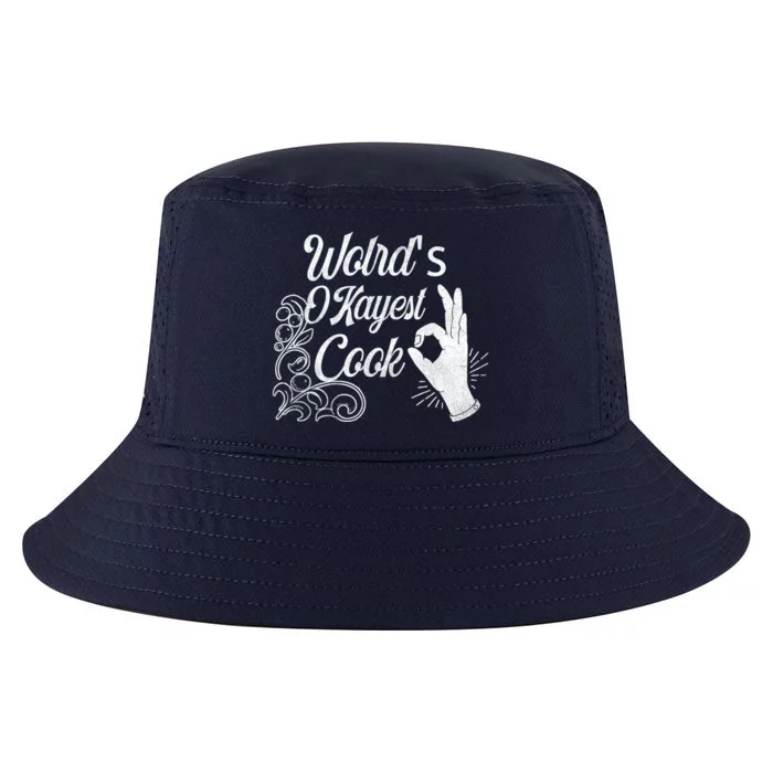 Worlds Okayest Cook Funny Sarcastic Gift For Chefs Funny Gift Cool Comfort Performance Bucket Hat