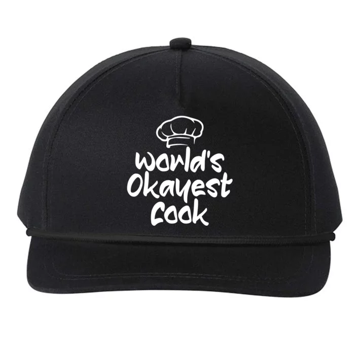 Worlds Okayest Cook Funny Saying Tee For Unisex Cooking Ent Gift Snapback Five-Panel Rope Hat