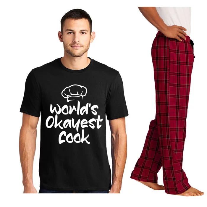 Worlds Okayest Cook Funny Saying Tee For Unisex Cooking Ent Gift Pajama Set