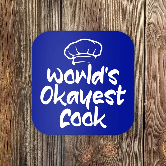 Worlds Okayest Cook Funny Saying Tee For Unisex Cooking Ent Gift Coaster