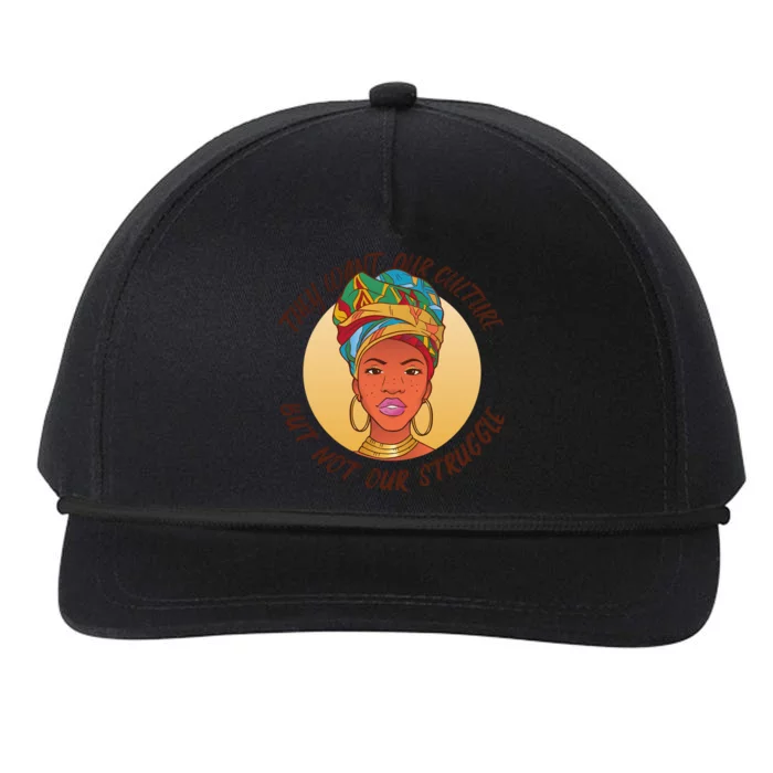 Want Our Culture Not Our Struggle African Female Snapback Five-Panel Rope Hat