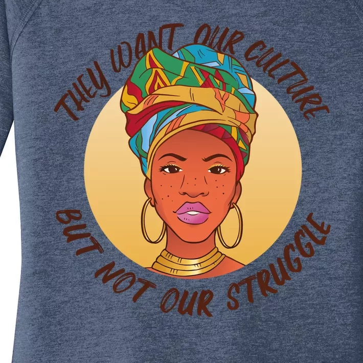 Want Our Culture Not Our Struggle African Female Women's Perfect Tri Tunic Long Sleeve Shirt