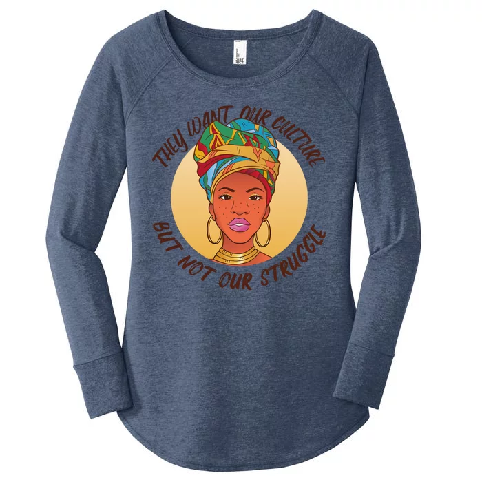 Want Our Culture Not Our Struggle African Female Women's Perfect Tri Tunic Long Sleeve Shirt