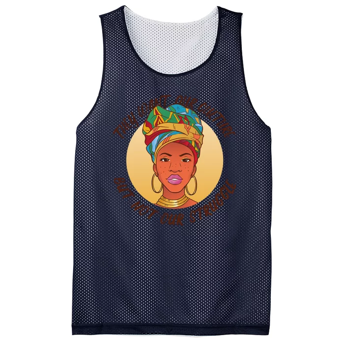 Want Our Culture Not Our Struggle African Female Mesh Reversible Basketball Jersey Tank