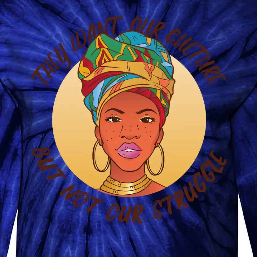 Want Our Culture Not Our Struggle African Female Tie-Dye Long Sleeve Shirt