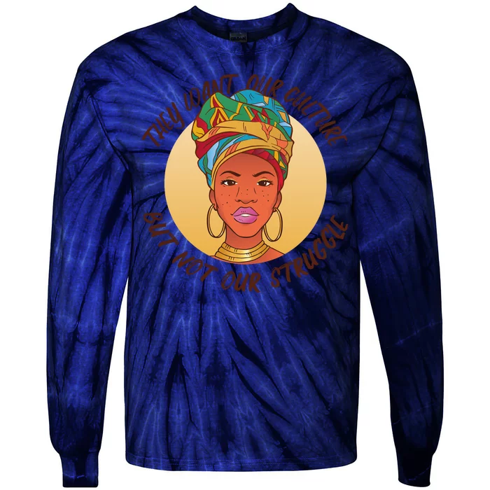 Want Our Culture Not Our Struggle African Female Tie-Dye Long Sleeve Shirt