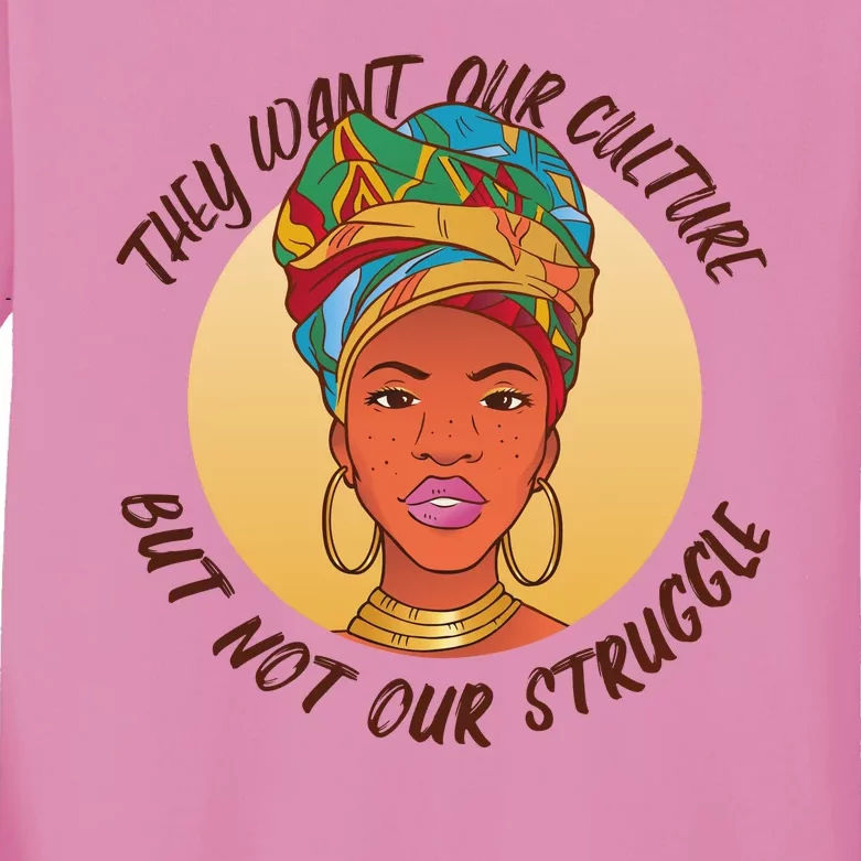 Want Our Culture Not Our Struggle African Female Kids Long Sleeve Shirt