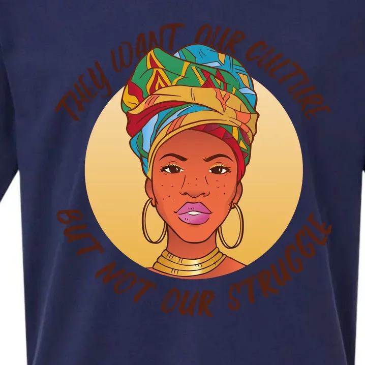 Want Our Culture Not Our Struggle African Female Sueded Cloud Jersey T-Shirt