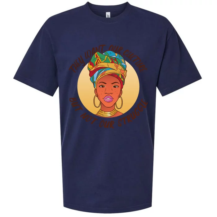 Want Our Culture Not Our Struggle African Female Sueded Cloud Jersey T-Shirt