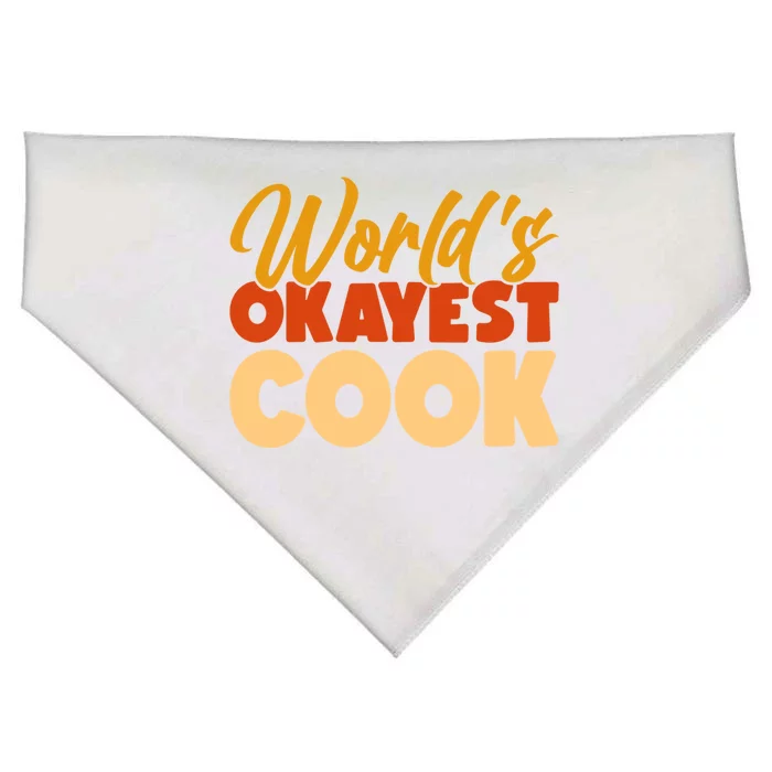 Worlds Okayest Cook Gift USA-Made Doggie Bandana