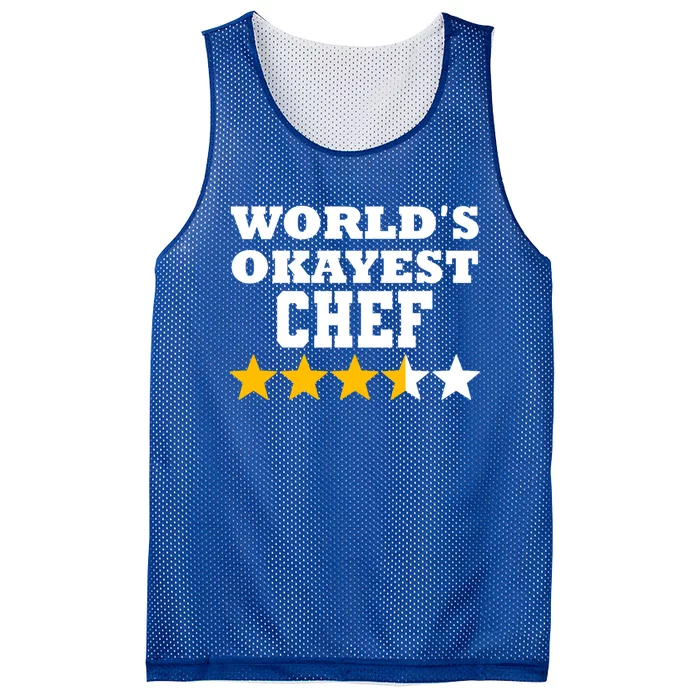 World Okayest Chef Funny Chef Cool Gift Mesh Reversible Basketball Jersey Tank