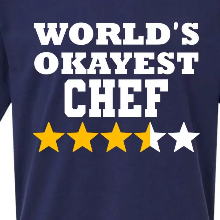 World Okayest Chef Funny Chef Cool Gift Sueded Cloud Jersey T-Shirt