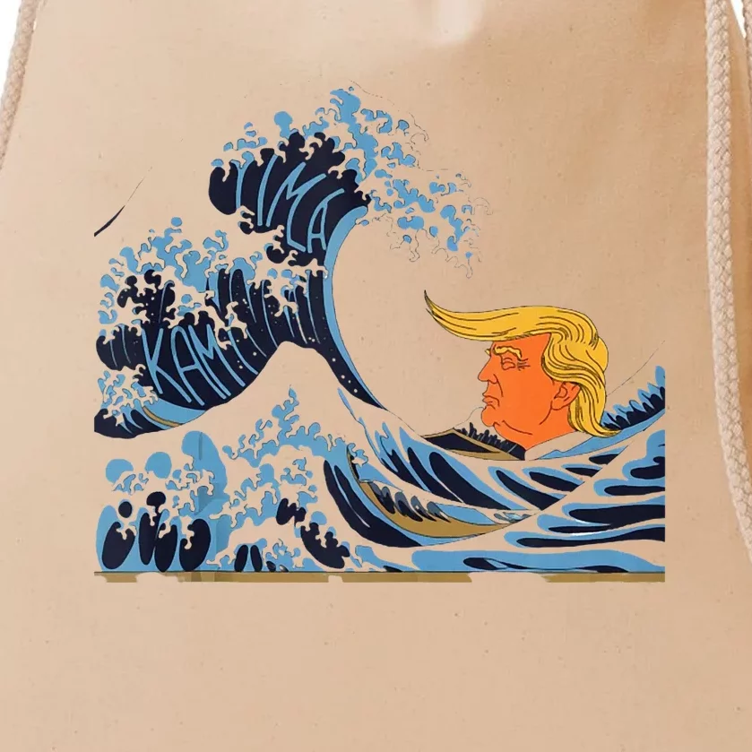 Wave Of Change KamalaS Surge Engulfs Trump Drawstring Bag