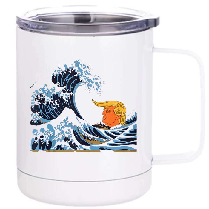 Wave Of Change KamalaS Surge Engulfs Trump Front & Back 12oz Stainless Steel Tumbler Cup