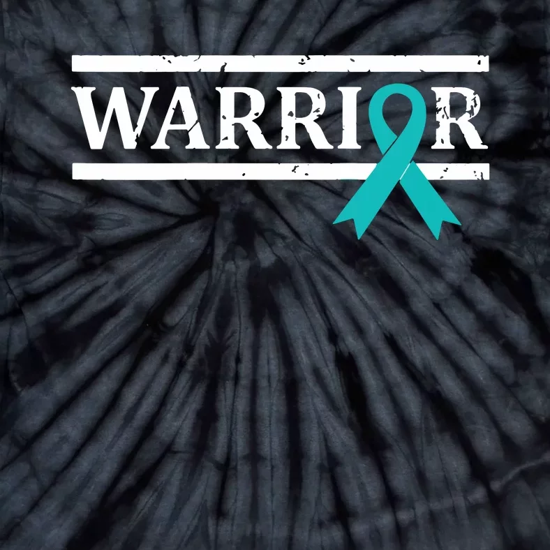 Women Ovarian Cancer Warrior Teal Ribbon Ovarian Cancer Tank Top Tie-Dye T-Shirt