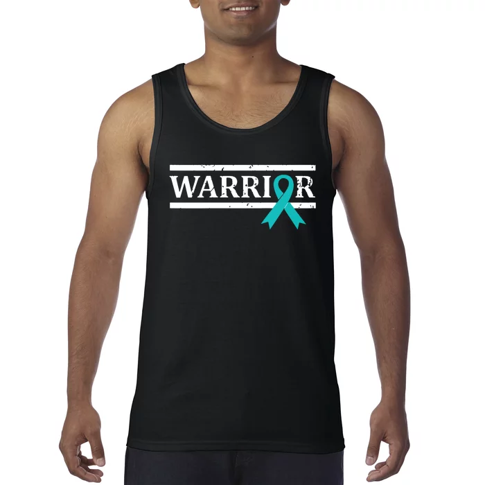 Women Ovarian Cancer Warrior Teal Ribbon Ovarian Cancer Tank Top Tank Top