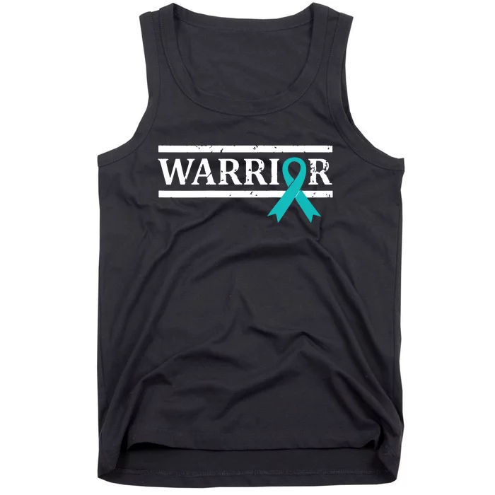 Women Ovarian Cancer Warrior Teal Ribbon Ovarian Cancer Tank Top Tank Top