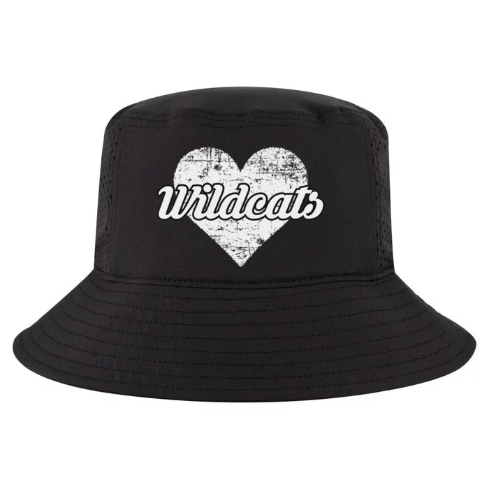 Wildcats Over Distressed Heart Villa Rica Cool Comfort Performance Bucket Hat